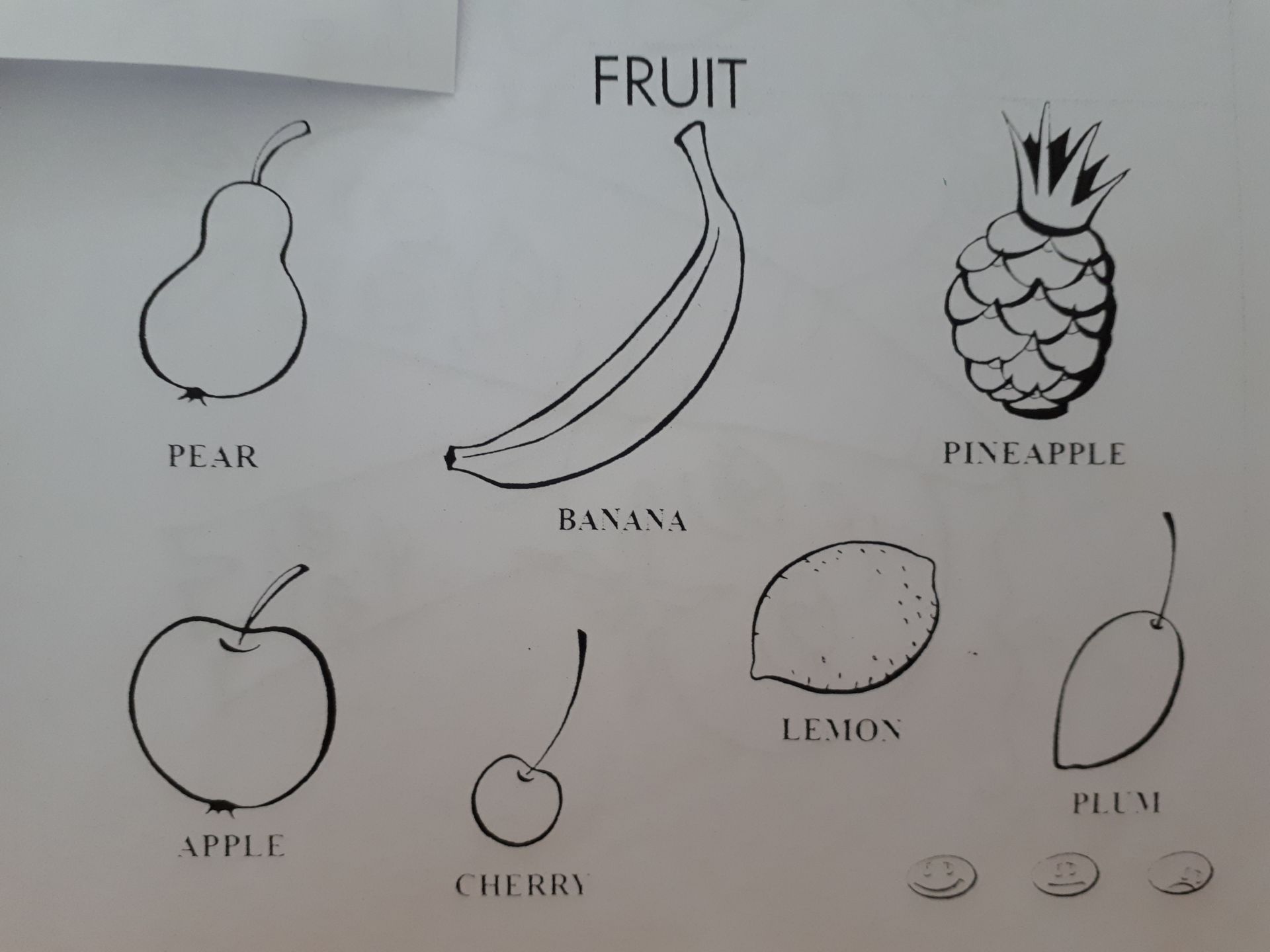 Anglický jazyk pre MŠ - pracovné listy - ovocie