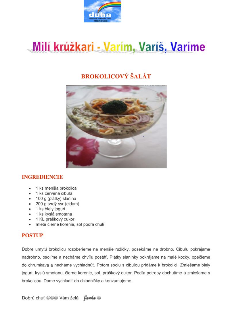 Varím, varíš, varíme - brokolicový šalát