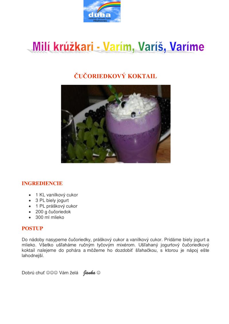 Varím, varíš, varíme - čučoriedkový koktail