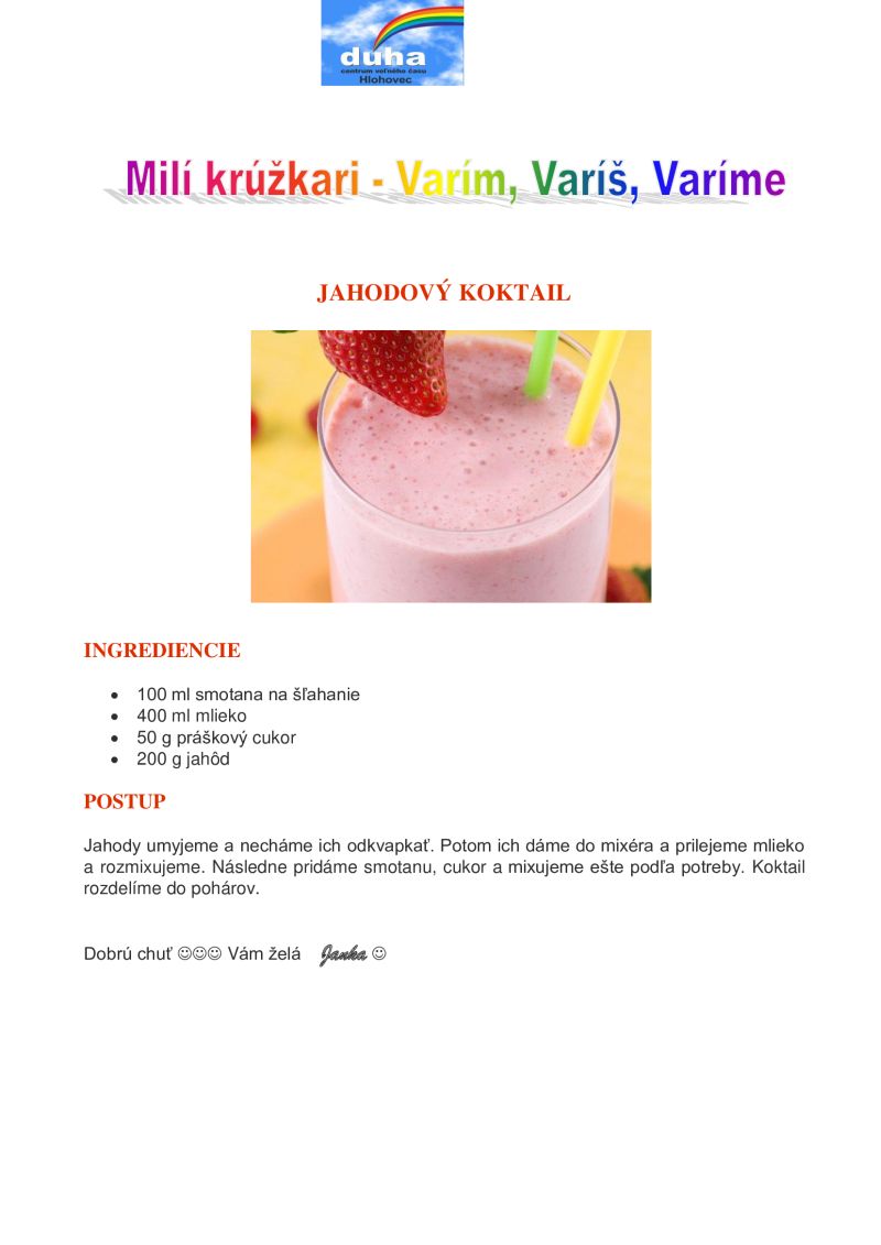 Varím, varíš, varíme - jahodový koktail