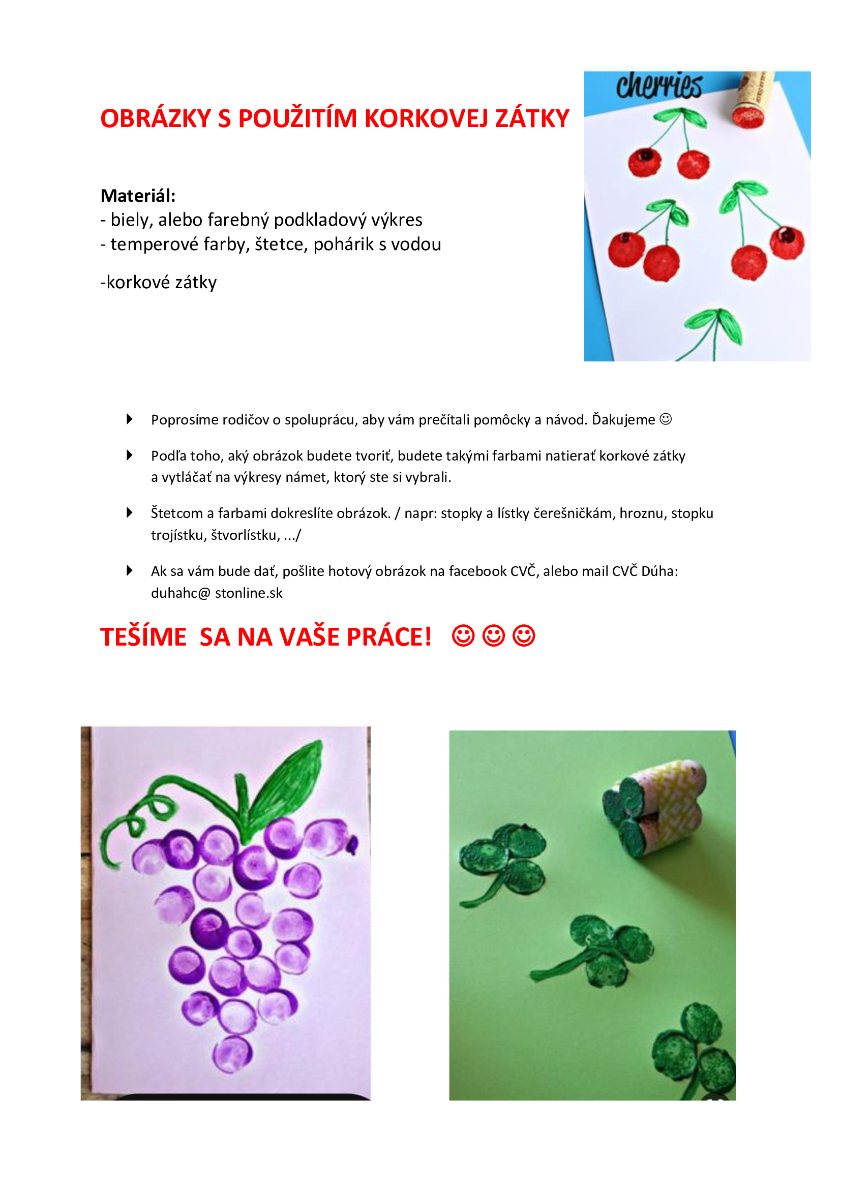 obrázky s použitím korkovej zátky