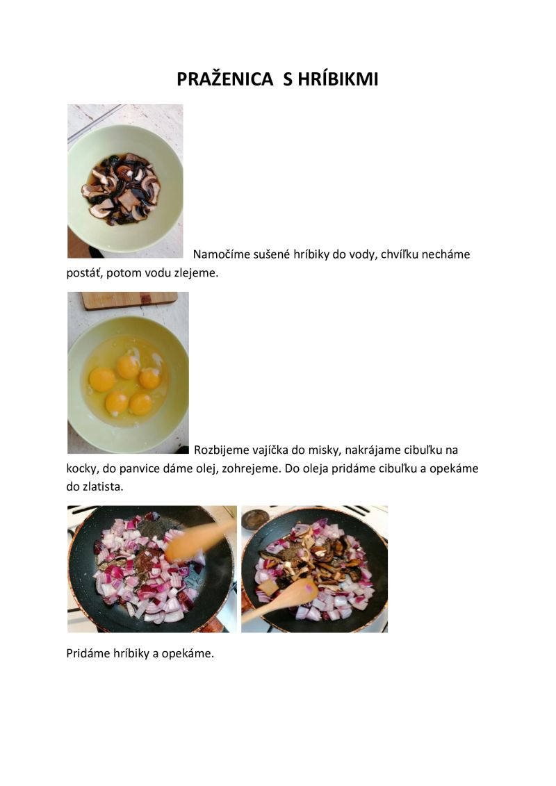 praženica s hríbikmi